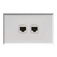 Excel - Data outlet RJ45 2 gang Cat5e white