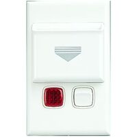 Excel - Hospitality keytag switch 10A independent. switch 2 x 20A 240V a.c. white