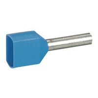 Starfix - ferrule with insulating flange double - individual 2 x 0.75mm² 15mm long blue pack of 500
