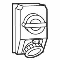 HYPRA - IEC industrial IP66/67 combination switched socket 2P+E 240V a.c. 32A grey