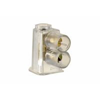 HPM 40A 2 Screws Heavy Duty Insulated and Earth Cable Connector 6mm Hole Clear - 50 Pack