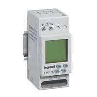 Digital time switch daily/weekly program 1 channel 240V a.c. 3yr reserve 16A 2 module