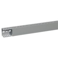 Transcab - Cable grey duct with cover - 2 metre length 60x40mm 2m 12.5mm finger DIN pitch with cover grey