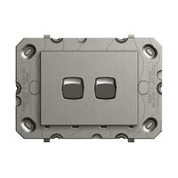Arteor 770 series - Horizontal rocker switch -  2 gang 2 way 16A 240V a.c. magnesium