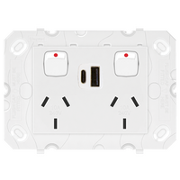 Arteor Double Powerpoint with Type A+C 15W USB Charger Mechanism White