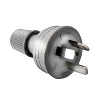 HPM 10A 3 Pin Plug Top with Cord Locking Nut Grey