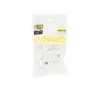 HPM Standard 10A 1 Gang Vertical Ceiling Switch Cord Pull Round White