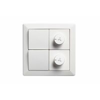 Como - Vertical rotary dimmer trailing edge 2 wire 400VA 240V a.c. with 2x10A switches white