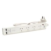 HPM 4 Outlet USB Charging Powerboard White