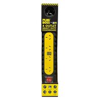 HPM Plug Boss Heavy Duty 4 Outlet 1050J Surge Protection Powerboard