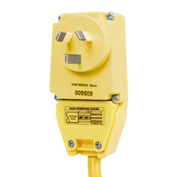 HPM Heavy Duty 10A Lead with Inline RCD Safety Switch 1.6m Yellow