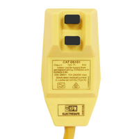 HPM Heavy Duty 10A Lead with Inline RCD Safety Switch 1.6m Yellow