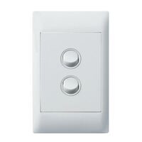Excel Life - Common plate - Vertical weatherproof IP66 rocker switch - Single Pole Double Throw 2 gang 16AX 240V a.c. white