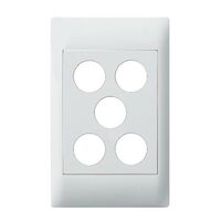 Excel Life - Common plate - Grid & plate For EM series switch mechanisms 5 gang white