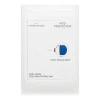 Excel Life - Common plate - Hospitality RCD protected switche 1 gang RCD 10mA 20A 240V a.c. white