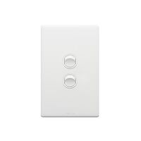 Excel Life 16AX 2 Way Single Pole Double Throw Vertical Rocker Switch 2 Gang Matt White
