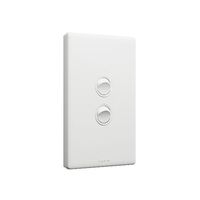 Excel Life 16AX 2 Way Single Pole Double Throw Vertical Rocker Switch 2 Gang Matt White