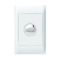 Excel Life 40A COOKTOP Double Pole Heavy Duty Vertical Rocket Switch 1 Gang Gloss White