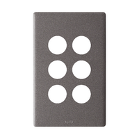 Excel Life EM Series Grid & Plate 6 Gang Urban Grey