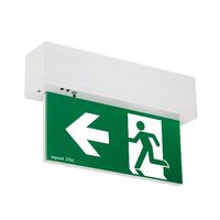 Edgelight LED Exit Sign - single sided running man left with lithium battery