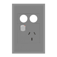 Excel Life 10A Vertical Single Powerpoint with 2 x Extra Function Hole Urban Grey