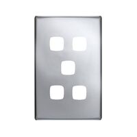 Linea - Coverplate 5 gang matt silver