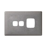 Linea Powerpoint coverplate 1 gang with extra hole gun metal