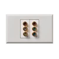 Excel - RGB & RCA yellow/white/red 2 gang gloss white