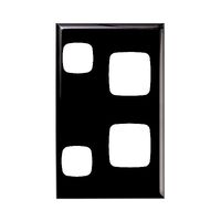 EXCEL - Double vertical powerpoint coverplate only - High Gloss Black