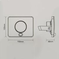 HPM Leana 20W 2000lm LED Cool White Slimline Floodlight with Sensor Black