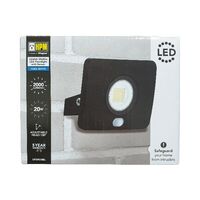 HPM Leana 20W 2000lm LED Cool White Slimline Floodlight with Sensor Black