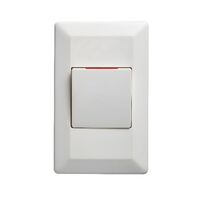 Como - Vertical Single Pole Double Throw - rocker Switch 1 gang 10A 240V a.c. with red line white
