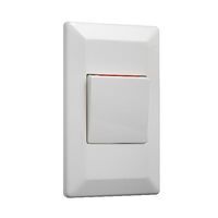 Como - Vertical Single Pole Double Throw - rocker Switch 1 gang 10A 240V a.c. with red line white