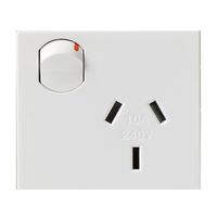 Excel Life - Vertical single powerpoint mechanism 1 gang 10A 240V a.c. white