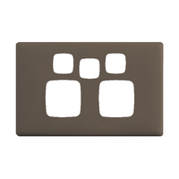 Linea - Powerpoint coverplate 2 gang with extra hole wet elephant