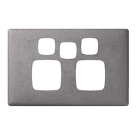 Linea - Powerpoint coverplate 2 gang with extra hole gun metal