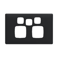 Linea - Powerpoint coverplate 2 gang with extra hole midnight dash
