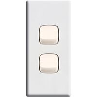 Linea - Architrave rocker switch - Single Pole Double Throw - 2 gang 2 way 10A 240V a.c. white