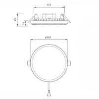 HPM Lenka 15W LED Warm White Round Frameless Dimmable Panel Light Kit