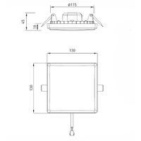 HPM Lenka 12W LED Warm White Square Frameless Dimmable Panel Light Kit