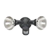 Nelson PAR38 300W Incandescent Outdoor Twin Floodlight with PIR Sensor Manual Override Black