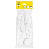 HPM Standard 4 Outlet Powerboard White - Twin Pack