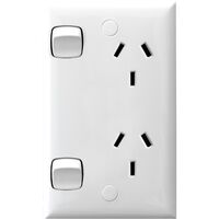 HPM Standard 10A Vertical Double Power Point with Pre-Wired Link White