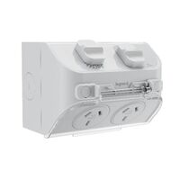 AQUA Life 10A IP54 Weatherproof Surface Mount Double Powerpoint Limestone Grey