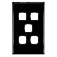 Excel - Grid & plate For 770 series mechanisms - 5 gang gloss black