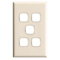 Excel - Grid & plate For 770 series mechanisms - 5 gang gloss cream