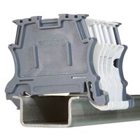 Viking3 - End stop 6mm pitch screwless mounting for 1 entry/1 outlet 5, 6, 8 and 10mm pitch