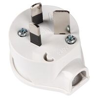 HPM 15A 3 Pins Side Entry Plug Top White