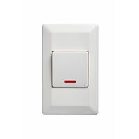 Como - Vertical Single Pole Double Throw - rocker Switch 1 gang 10A 240V a.c. with neon white