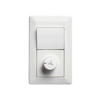 Como - Vertical fan controller 2 gang with 10A switch 3 speed 100VA white